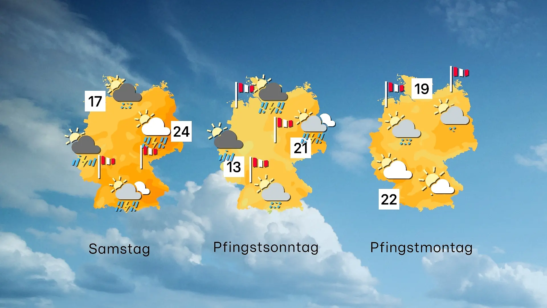 Der Wettertrend von Samstag bis Montag