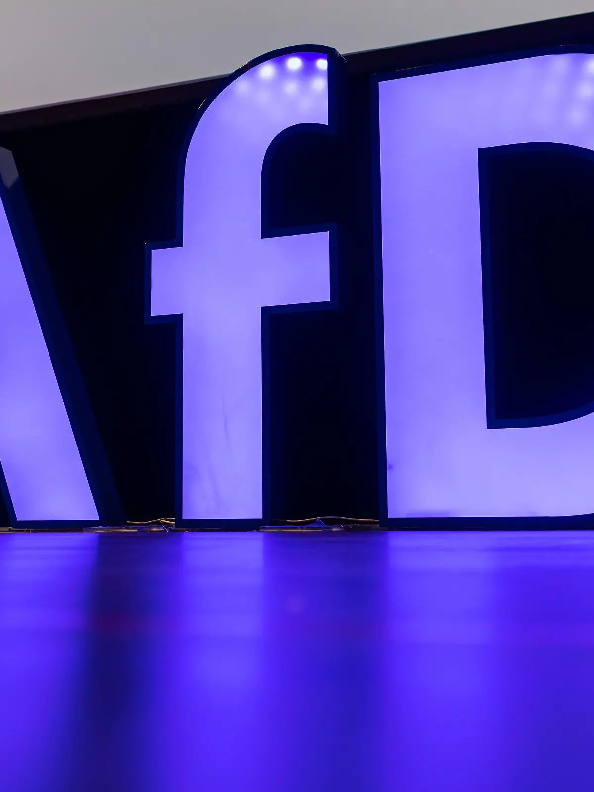 04.03.2023, Baden-Württemberg, Offenburg: Ein beleuchteter Schriftzug der AfD steht während dem Landesparteitag auf der Bühne. Die AfD Baden-Württemberg hält auf der Messe Offenburg ihren Landesparteitag ab. Bei einer Demonstration gegen den AfD-Parteitag ist es zu Auseinandersetzungen zwischen Teilnehmern und der Polizei gekommen. Foto: Philipp von Ditfurth/dpa +++ dpa-Bildfunk +++