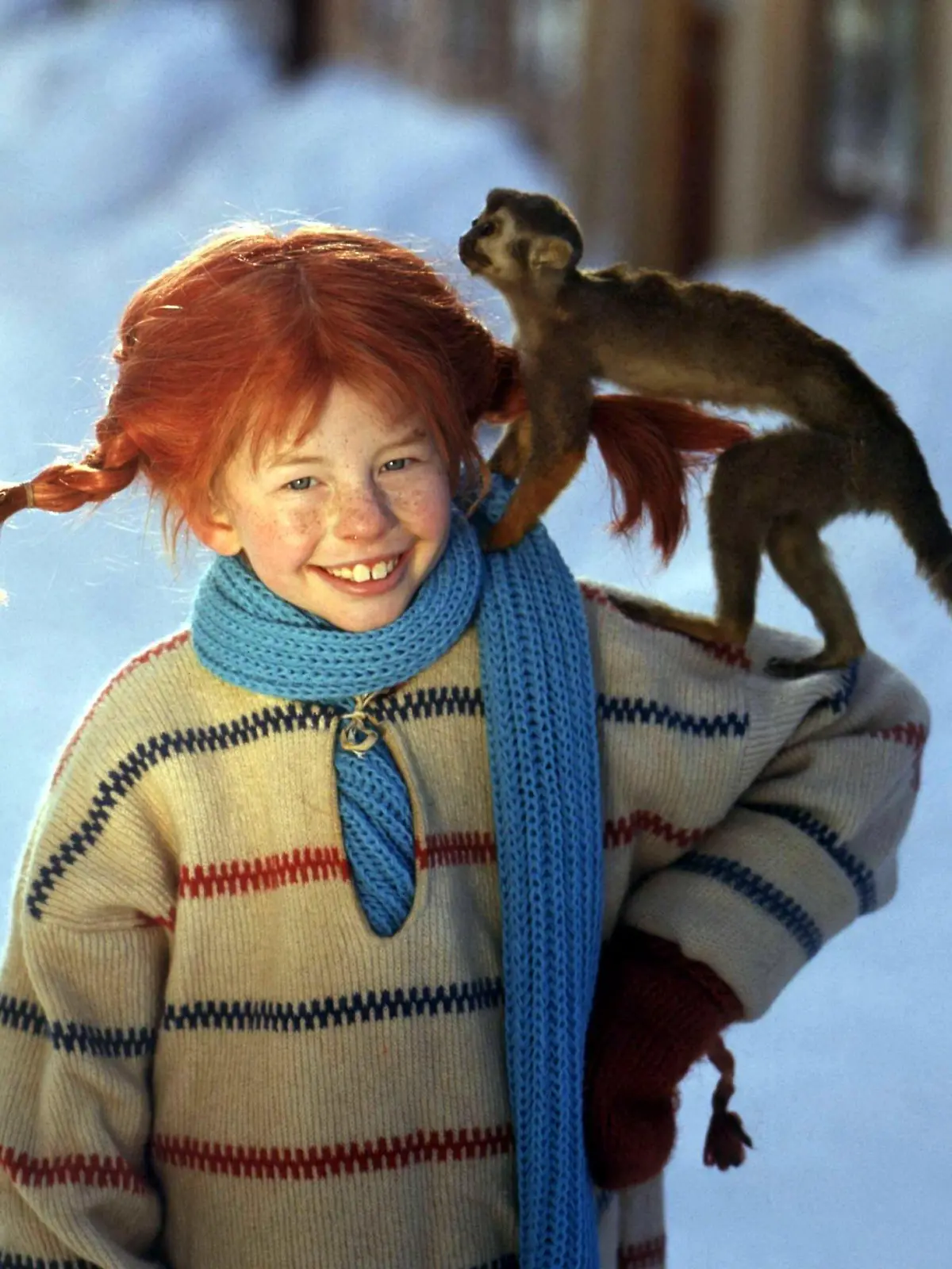 Pippi Langstrumpf mit Affe