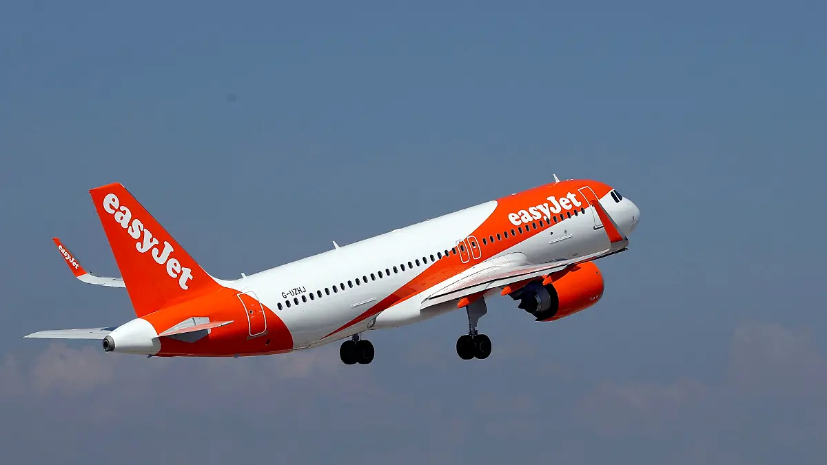 FILE PHOTO: An easyJet Airbus A320-251N takes off from Nice international airport in Nice, France