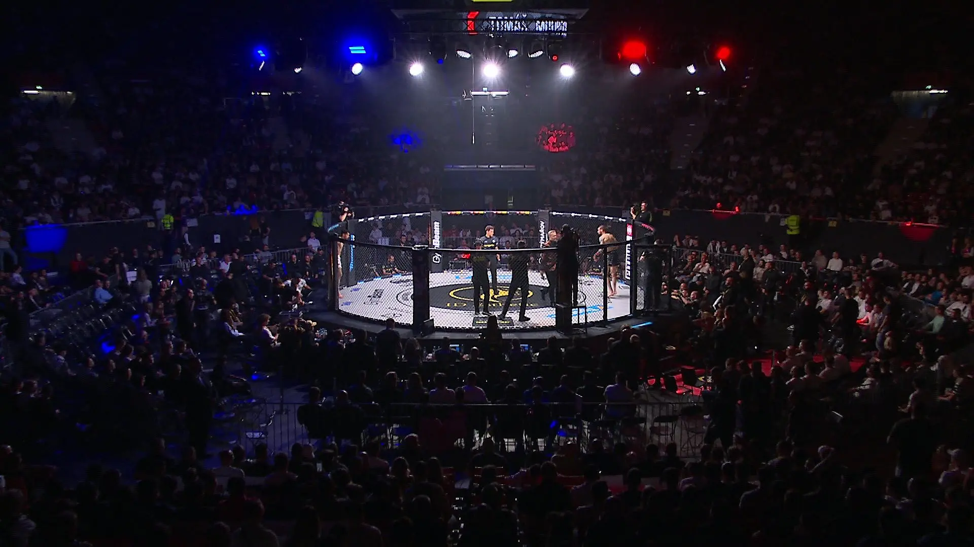 Ein Screenshot der RTL+-Übertragung aus dem Oktagon 71 MMA-Kampf in München.