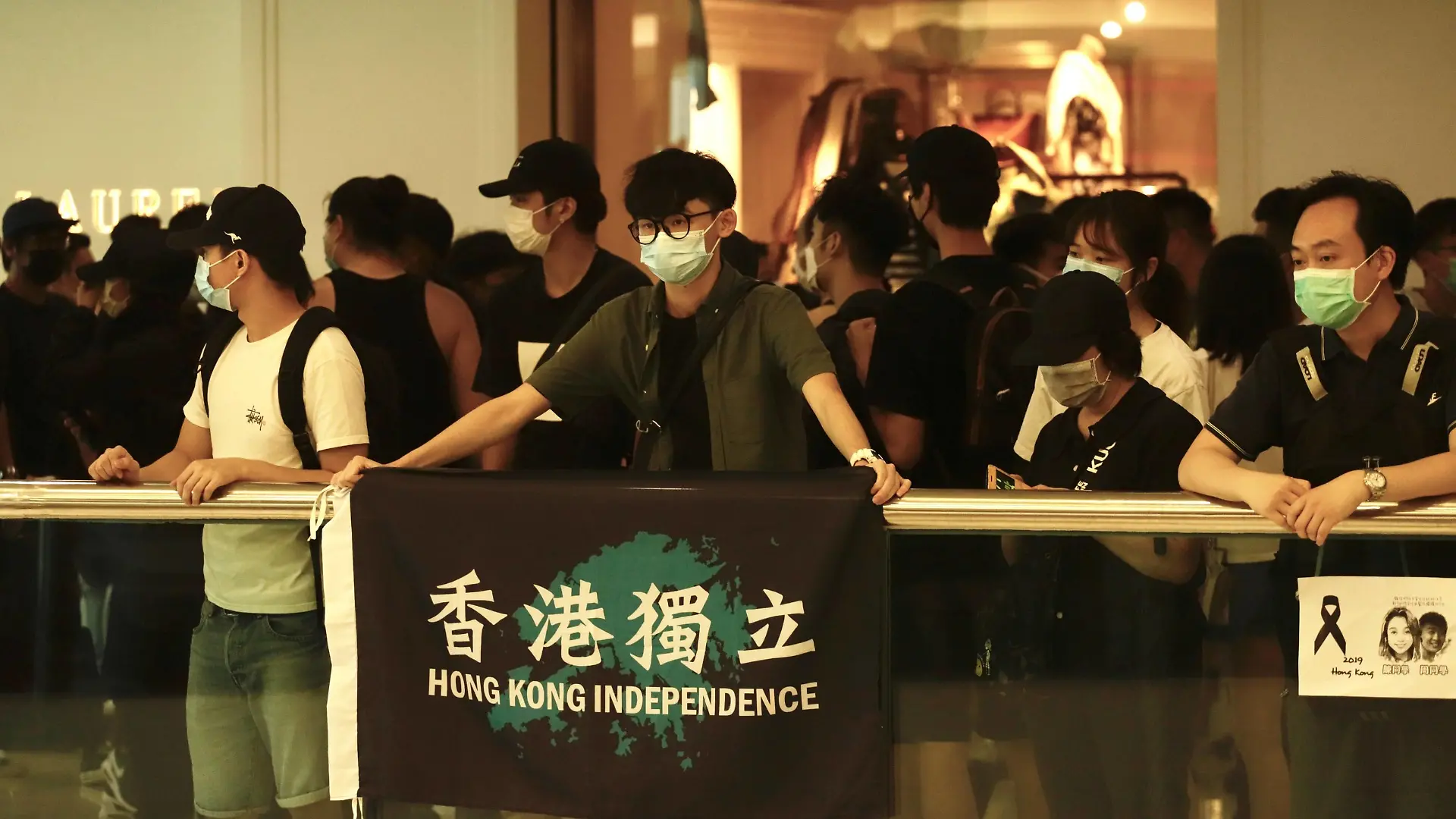 May 10, 2020, Hong Kong, CHINA: Protesters displaying HONG KONG INDEPENDENCE banner inside popular shopping arcade for Chinese Mainlanders in the urban centre.May-10,2020 Hong Kong.ZUMA/ Hong Kong CHINA - ZUMAl137 20200510zapl137006 Copyright: xLiauxChung-renx