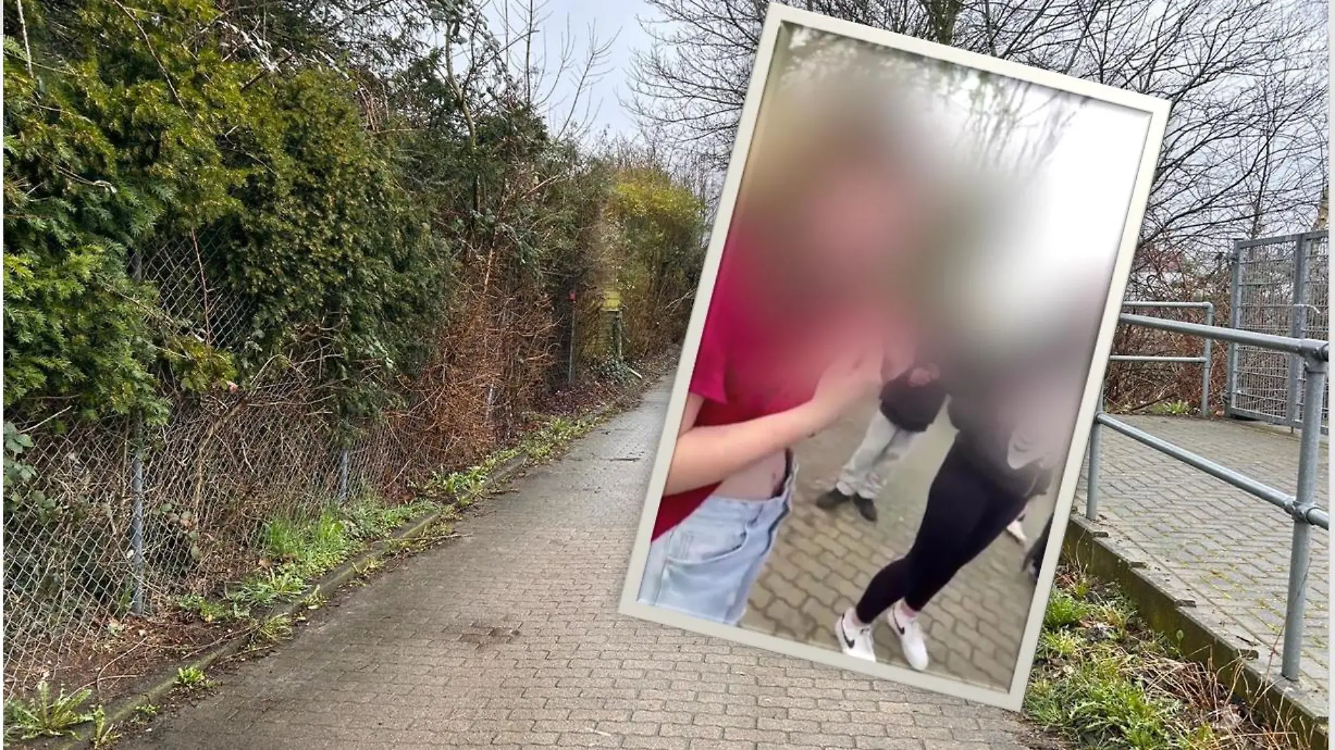 An diesem Fußweg soll das Video entstanden sein