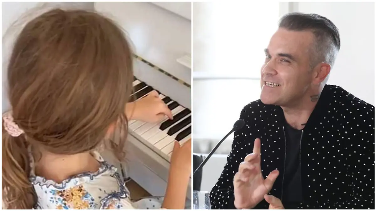 Tochter Teddy und Papa Robbie Williams im musikalischen Duett