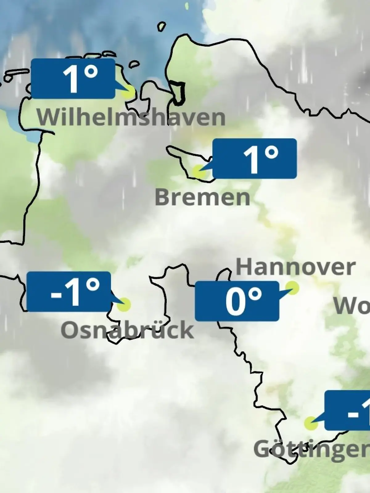 Bild zu: "Regen- und Wolkenfilm für Hannover, Osnabrück und Wolfsburg"