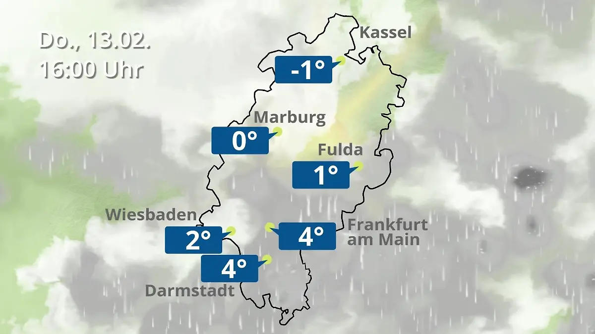 Regen- und Wolkenfilm für Frankfurt am Main und Wiesbaden Hessen: Wie wird das Wetter?