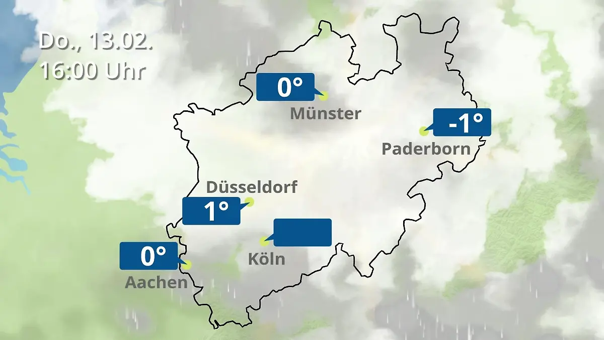 Regen- und Wolkenfilm für Köln, Düsseldorf und Münster Nordrhein-Westfalen: Wie wird das Wetter?
