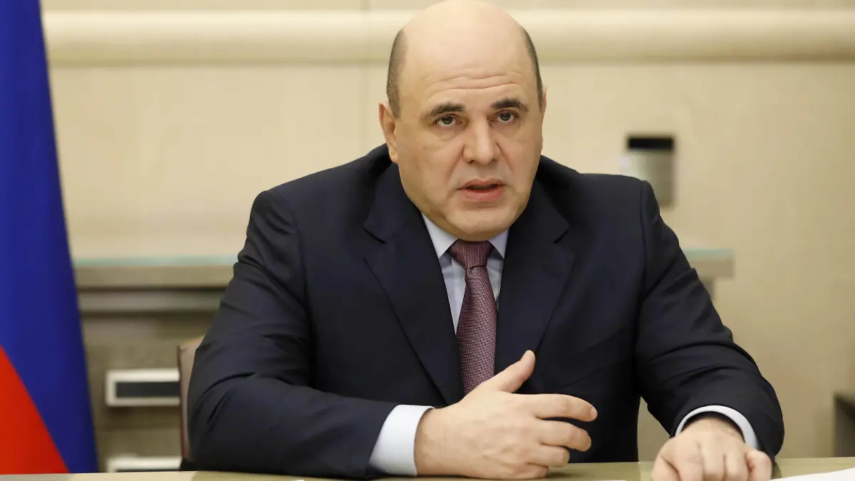 Moskau, Ministerpräsident Mischustin während Videokonferenz MOSCOW, RUSSIA - APRIL 6, 2020: Russia s Prime Minister Mikhail Mishustin during a meeting with deputy prime ministers via a videoconference link. Dmitry Astakhov/POOL/TASS PUBLICATIONxINxGERxAUTxONLY TS0D485F