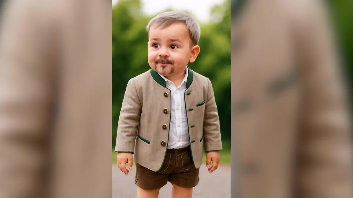 Ministerpräsident in Mini! Baby-Söder klingt wie der Große Kleiner Mann, große Reden!