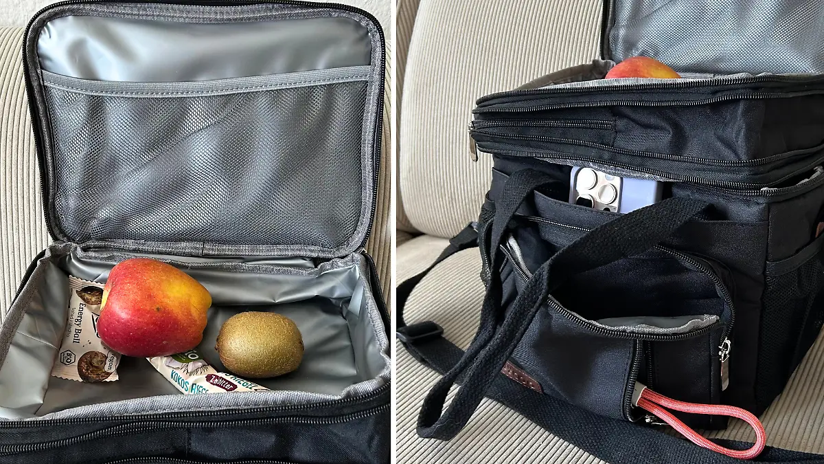 Viele Fächer, viel Platz trotz kleiner Tasche.