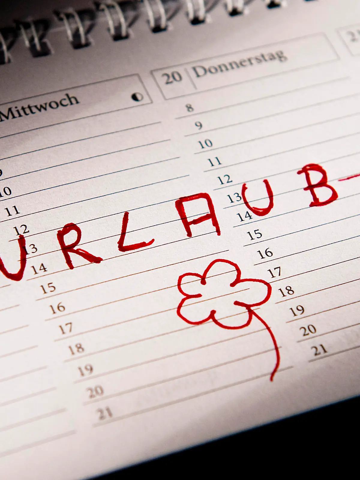 Urlaub - Eintrag im Kalender Keine Weitergabe an Drittverwerter.