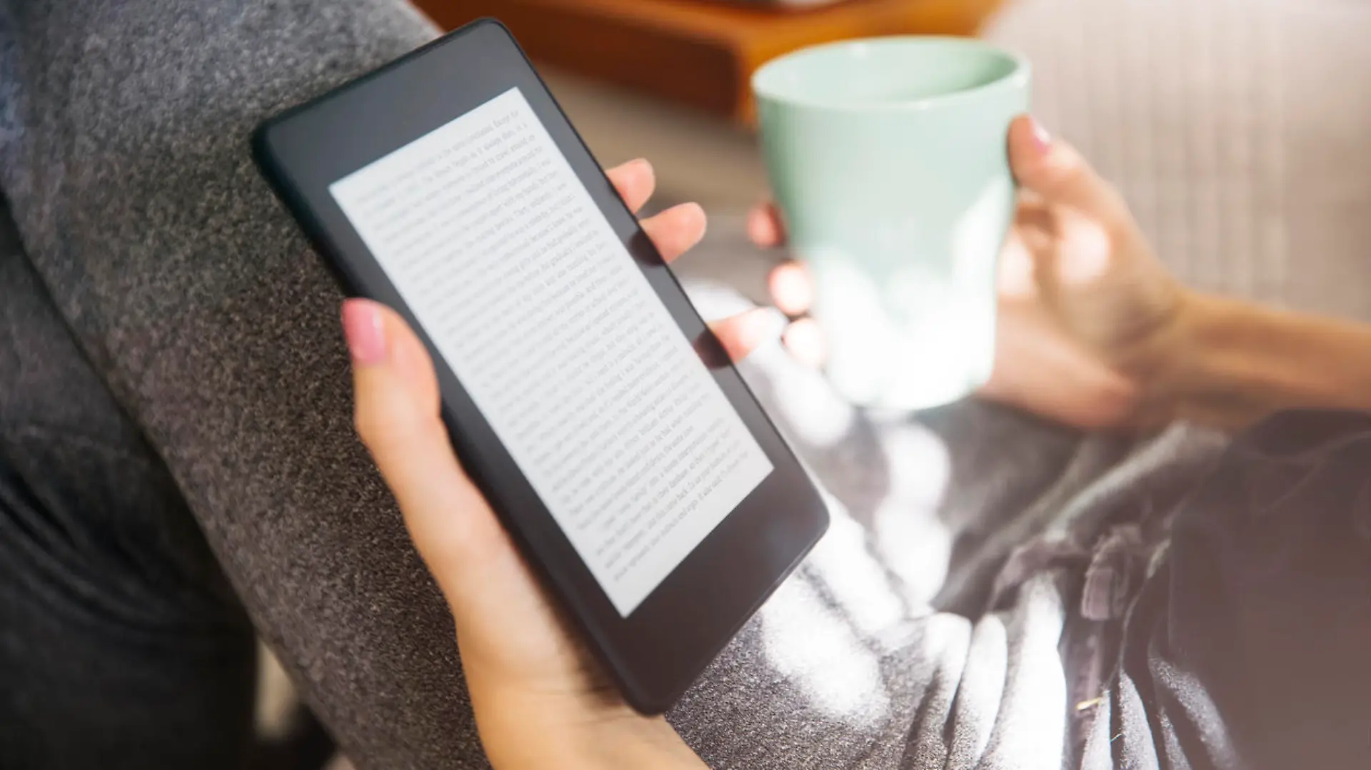 Frau mit E-Book-Reader