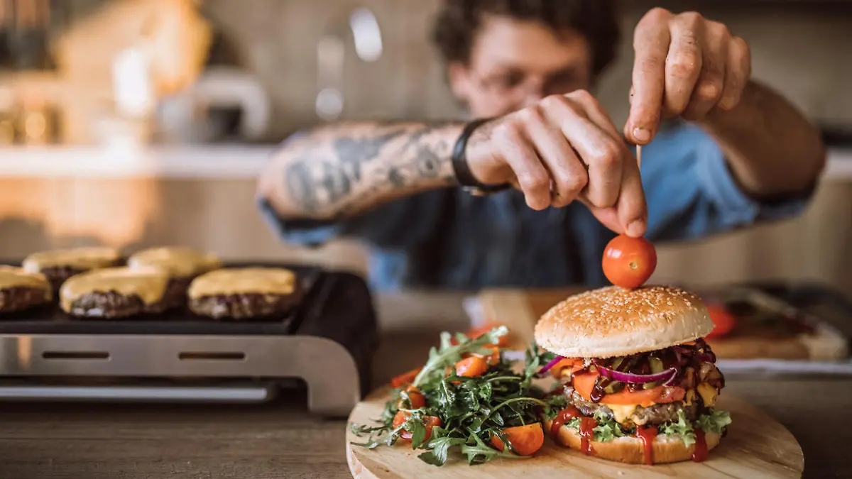 Elektrogrill im Einsatz