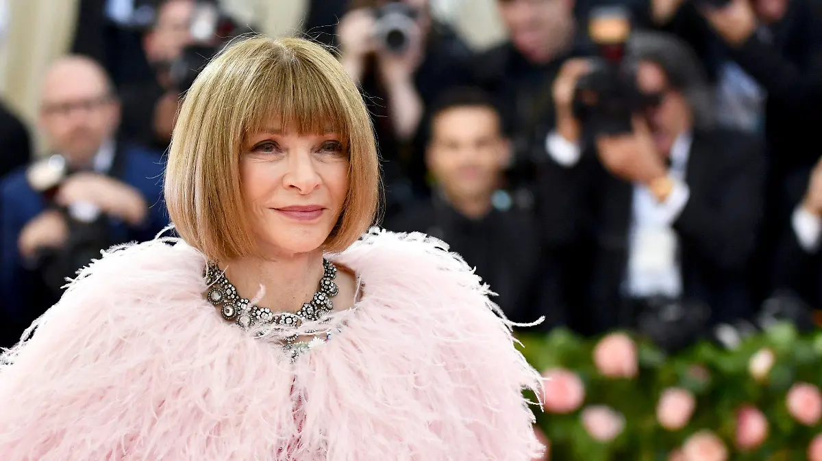 FILE - In this May 6, 2019 file photo, Vogue editor Anna Wintour attends The Metropolitan Museum of Art's Costume Institute benefit gala celebrating the opening of the "Camp: Notes on Fashion" exhibition in New York. The Met Gala, has been postponed due to the coronavirus outbreak. Wintour, the annual event host, dropped the news into the bottom of a post she wrote on Vogue.com endorsing Joe Biden for president. (Photo by Charles Sykes/Invision/AP, File)