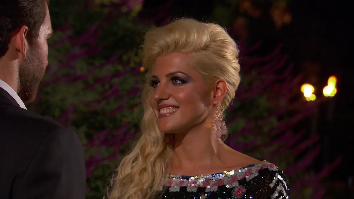 Sarah Harrison bei „Der Bachelor” 2015. 