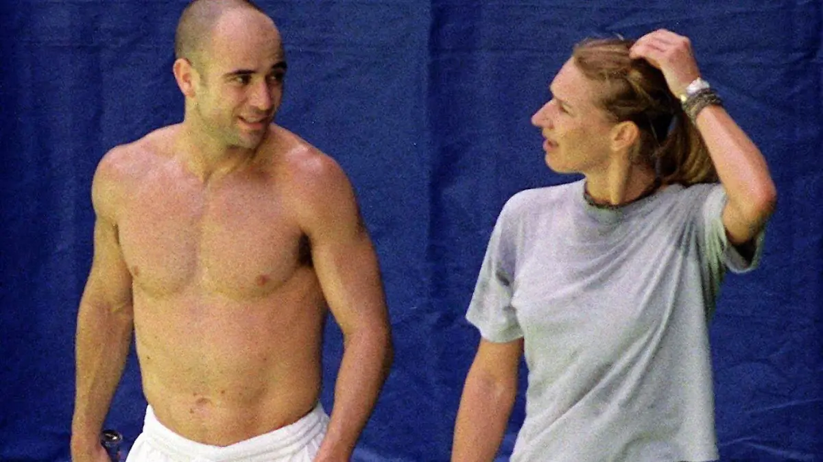 Agassi mit Steffi Training