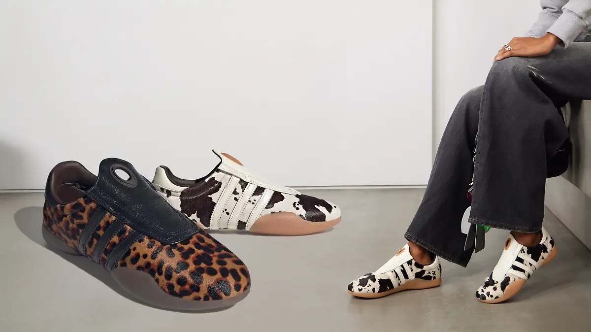 Collage aus mehreren Schuhen mit Animal-Print.