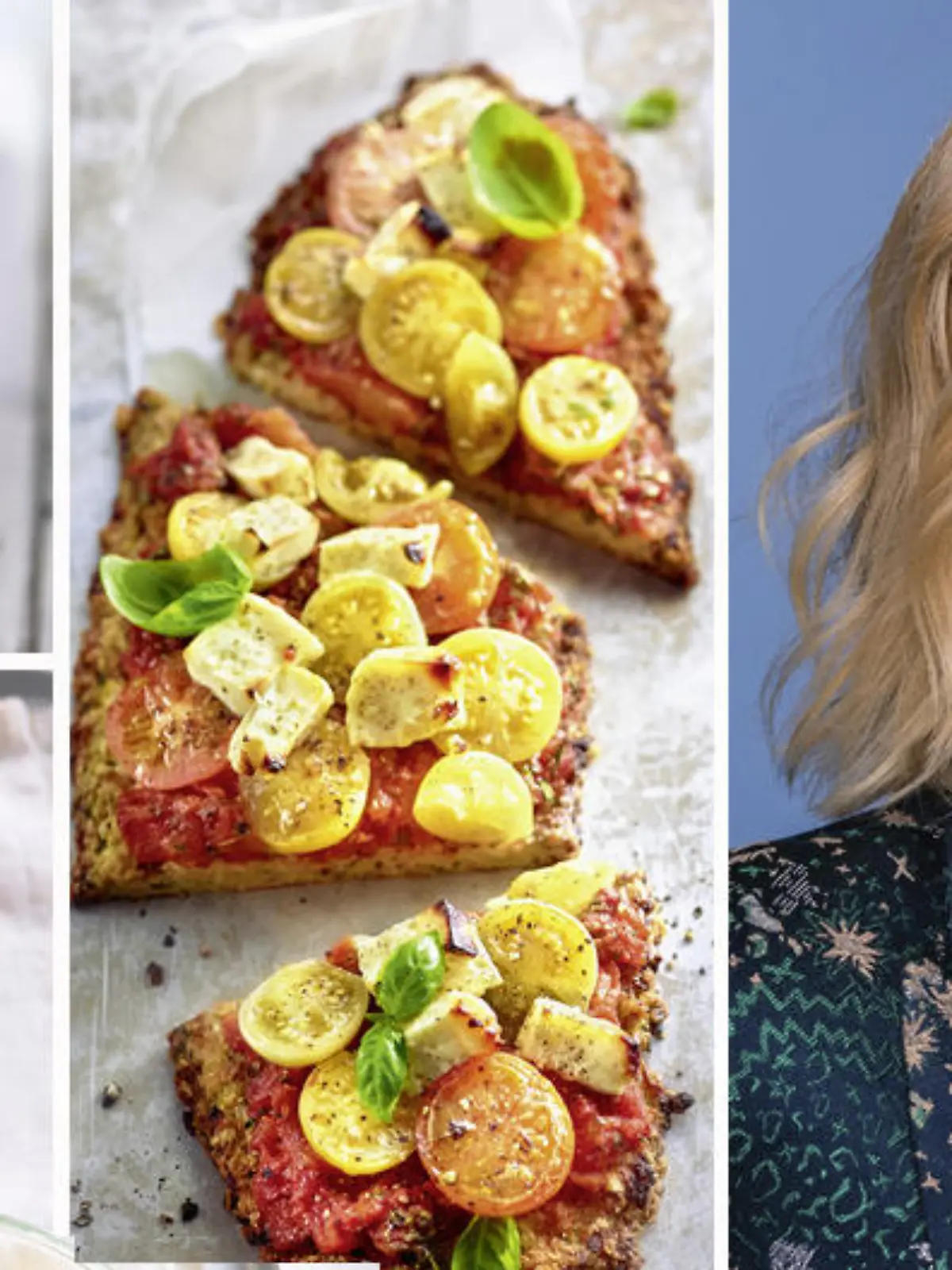 Dr. Anne Fleck und drei ihrer leckeren Low-Carb-Gerichte