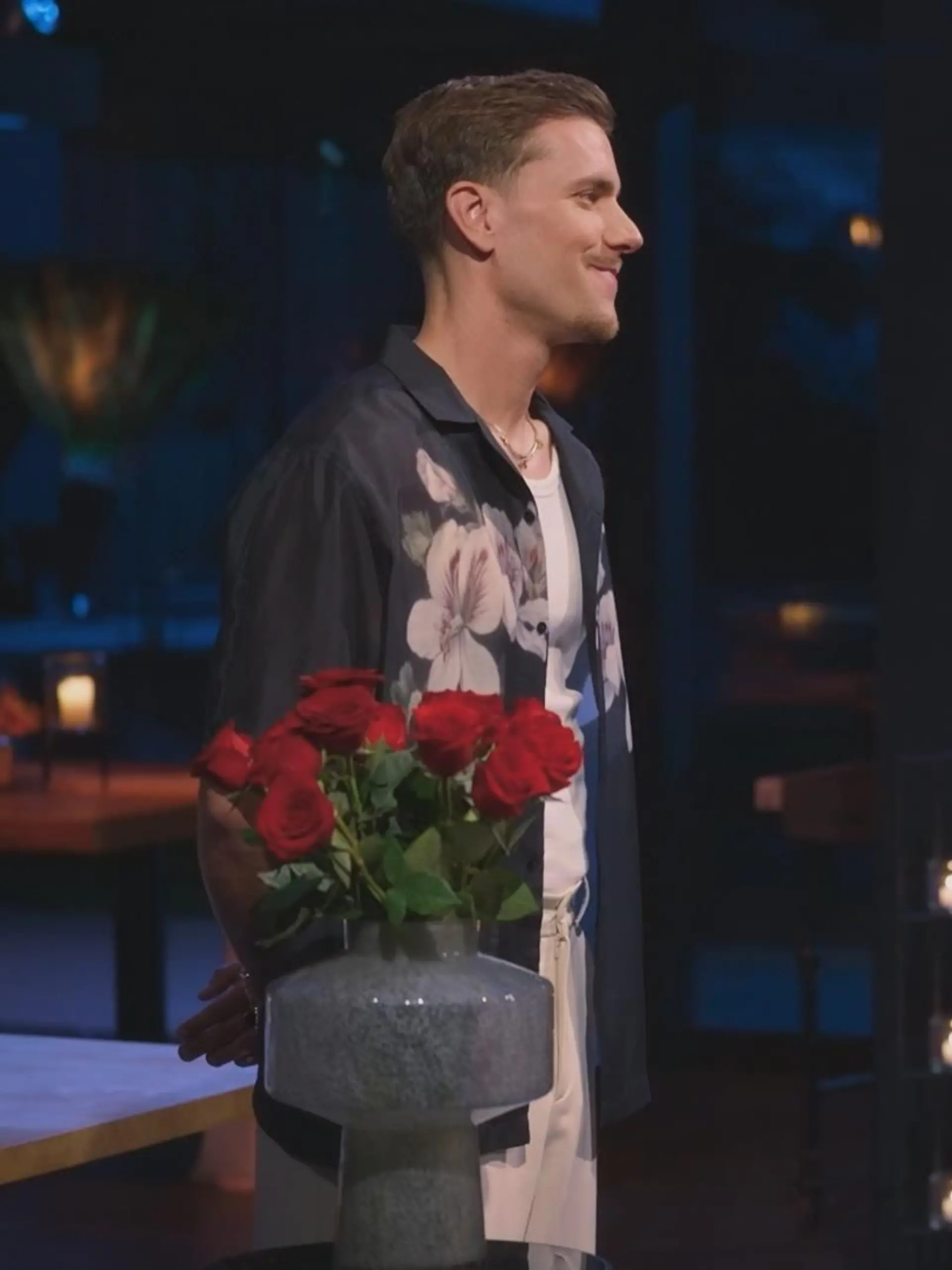 Martin mit Rose und Felix bei der Rosenvergabe
