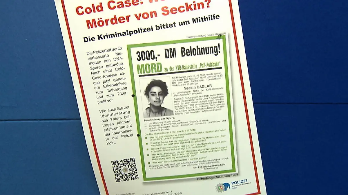 Es ist über 31 Jahre her: Am 16. Oktober 1991 wurde die 16-jährige Seckin Caglar brutal erdrosselt. Doch: Mord verjährt nie. In Köln-Poll rollen Cold-Case Ermittler den Fall neu auf. Ab dem 18. März müssen sich 355 Männer einer DNA-Reihenuntersuchung unterziehen. Die Ermittler hoffen auf neue Erkenntnisse. Diese Hoffnung teilt auch Seckins Bruder Basri. Er wünscht sich, dass der grausame Mord an seiner geliebten Schwester endlich aufgeklärt werden kann.