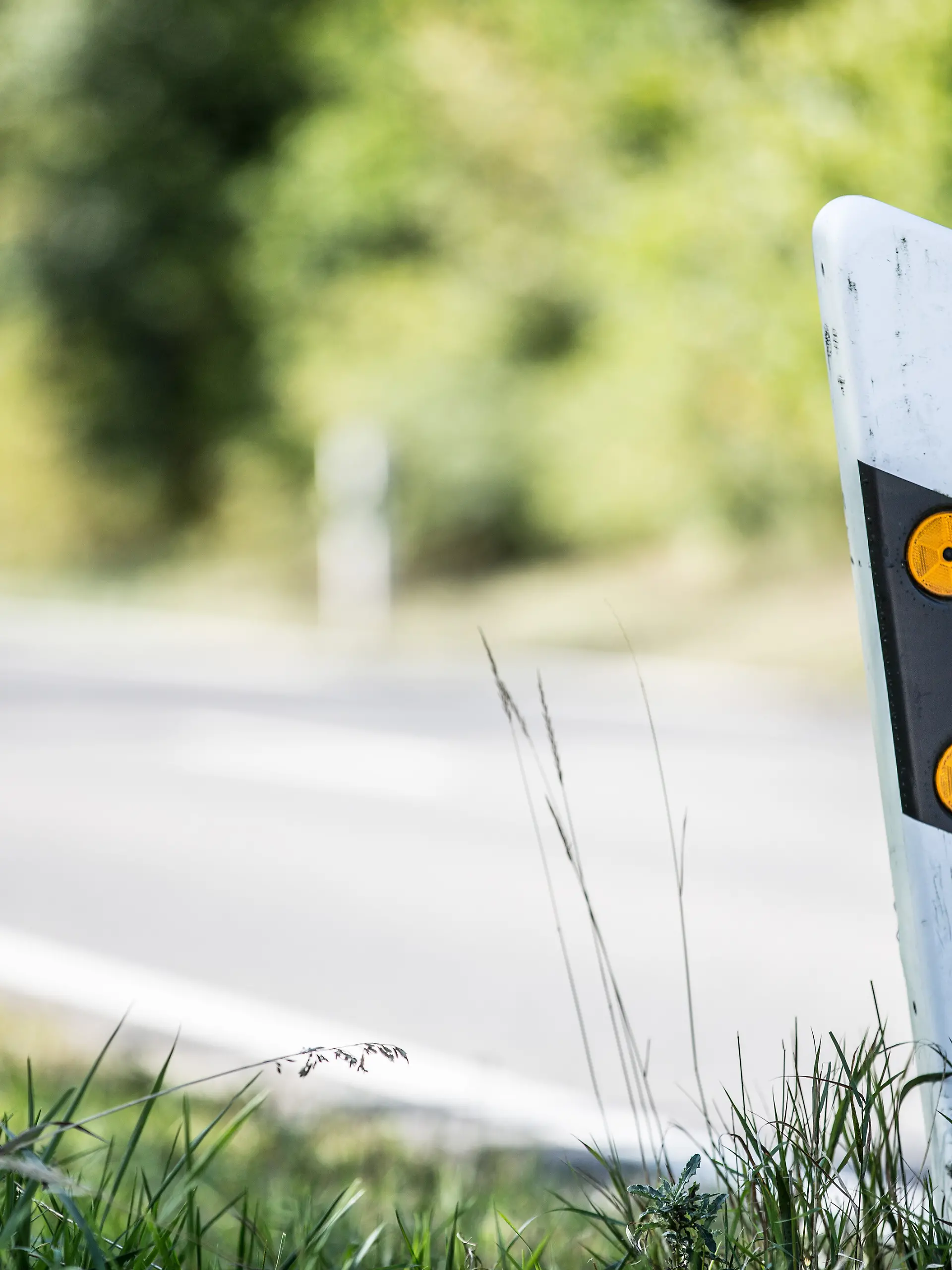 Die schwarz-weißen Pfosten stehen vor allem an Autobahnen und Landstraßen. (Symbolbild) 