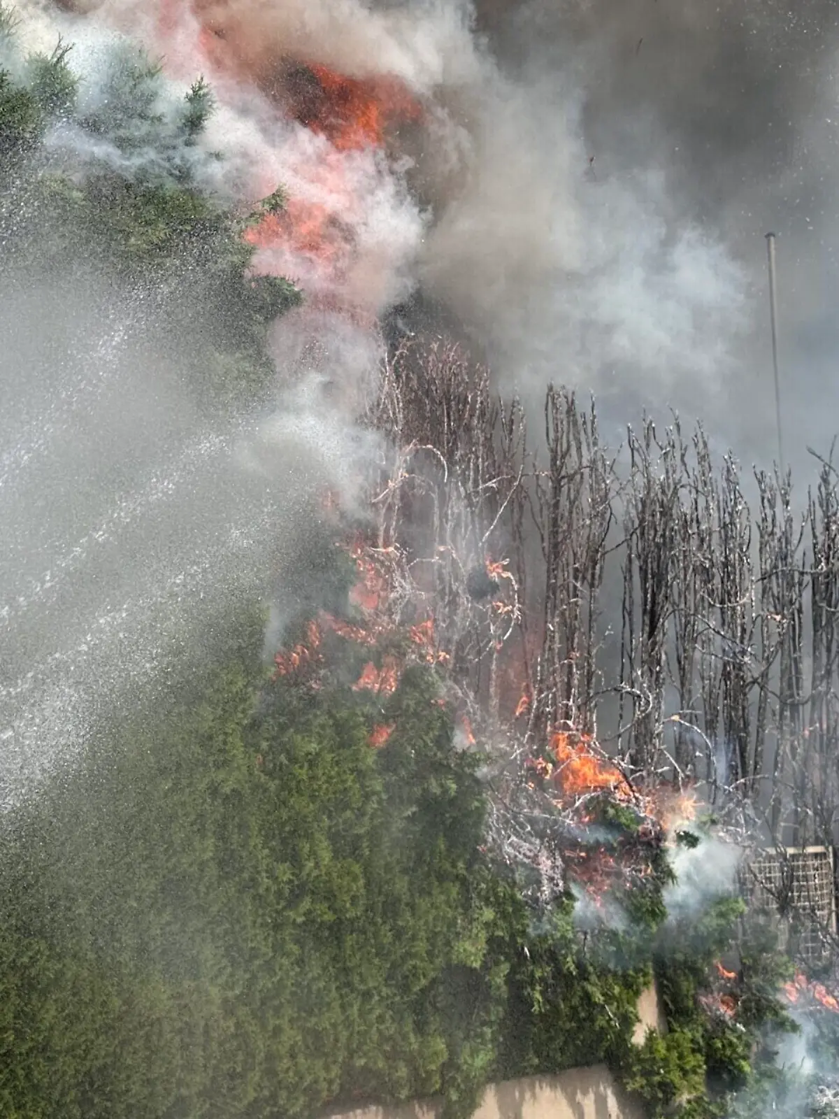 Dichter Rauch, hohe Flammen: Der Gartenbrand in Jesingen breitete sich rasant aus.