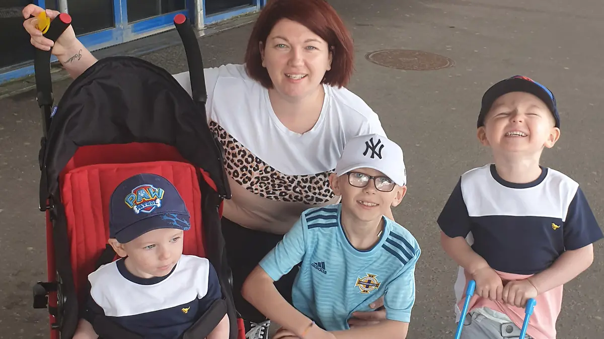 PIC BY CATERS NEWS (PICTURED Danielle Martin, 32, with her three sons Jaiden 9, Parker, 3, and Joshua, 2) A mother-of-three discovered she was pregnant with twins after waking up from an induced coma whilst battling COVID-19. Danielle Martin, 32, initially had a sore throat which worsened but she never thought it would be the deadly virus until she began to feel as though she was suffocating on March 30. She was rushed into hospital and was diagnosed with pneumonia but tests revealed it was corona virus on April 1. After ten days in an induced coma, Danielles sadness turned to joy as she was informed by medics that she is an expecting mum of twins. SEE CATERS COPY PIC BY CATERS NEWS (PICTURED Danielle Martin, 32, with her three sons Jaiden 9, Parker, 3, and Joshua, 2) A mother-of-three discovered she was pregnant with twins after waking up from an induced coma whilst battling COVID-19. Danielle Martin, 32, initially had a sore throat which worsened but she never thought it would be the deadly virus until she began to feel as though she was ‘suffocating’ on March 30. She was rushed into hospital and was diagnosed with pneumonia but tests revealed it was corona virus on April 1. After ten days in an induced coma, Danielle’s sadness turned to joy as she was informed by medics that she is an expecting mum of twins. SEE CATERS COPY