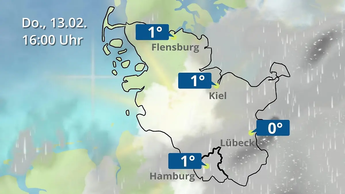 Regen- und Wolkenfilm für die Nordsee- und Ostseeküste Hamburg, Schleswig-Holstein: Wie wird das Wetter?
