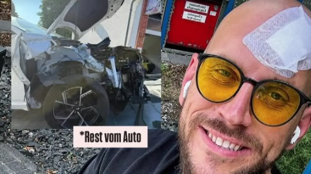 Rumbombe hat sich beim Autounfall unter anderem ein Arm gebrochen.