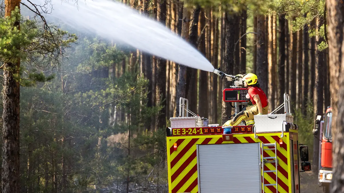 Erstes Dorf evakuiert - Feuerwehreinheiten bekämpfen einen Brand im südbrandenburgischen Elbe-Elster-Kreis