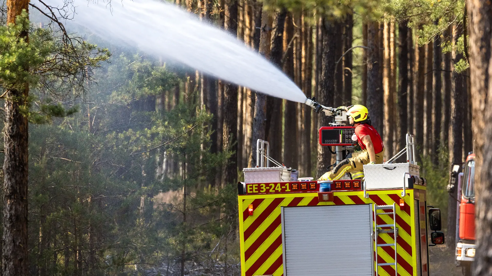 Erstes Dorf evakuiert - Feuerwehreinheiten bekämpfen einen Brand im südbrandenburgischen Elbe-Elster-Kreis