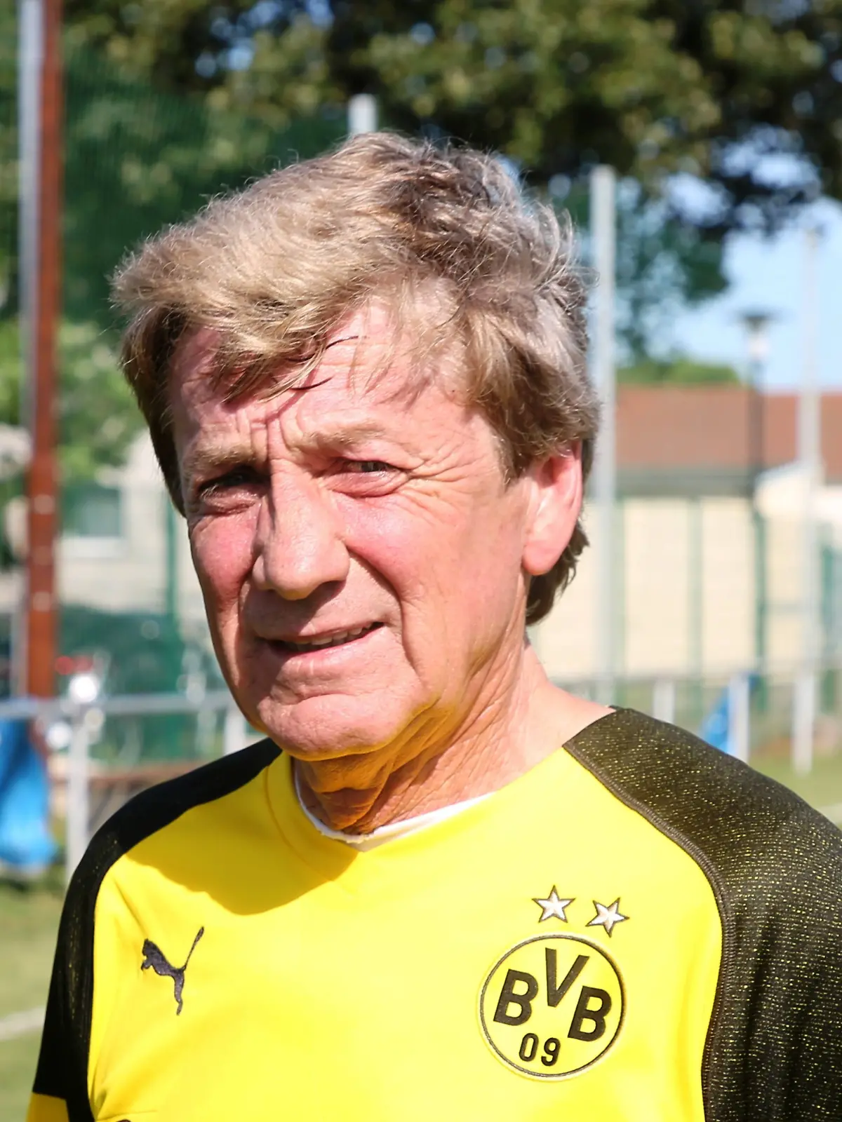 Frank Mill, ehemaliger Stürmer u. a. bei Borussia Dortmund, Borussia Mönchengladbach und Rot-Weiss Essen, auf einem Bild aus dem Jahr 2018 