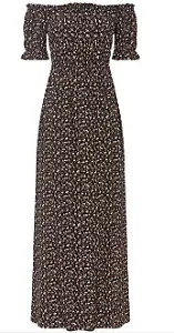 Bedrucktes Off-Shoulder-Maxikleid