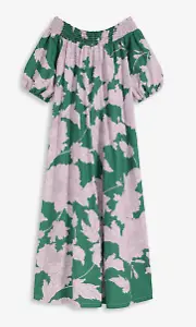 Bedrucktes Carmen-Kleid aus reiner Baumwolle