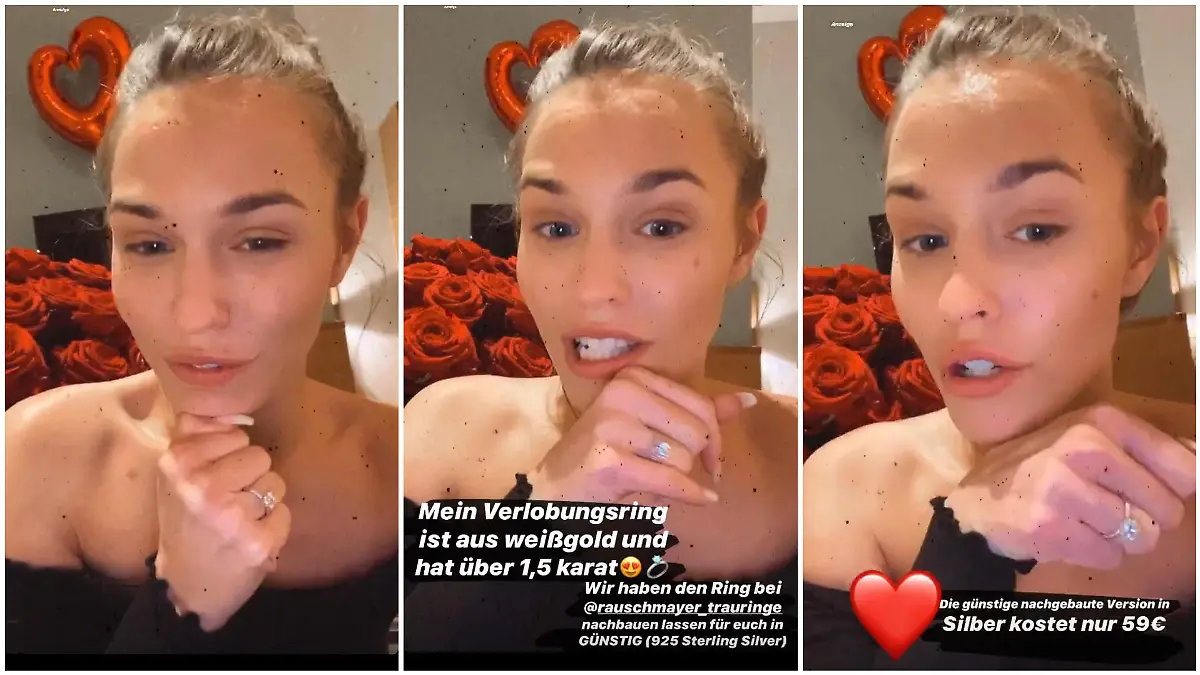 Laura Müller präsentiert ihren Verlobungsring