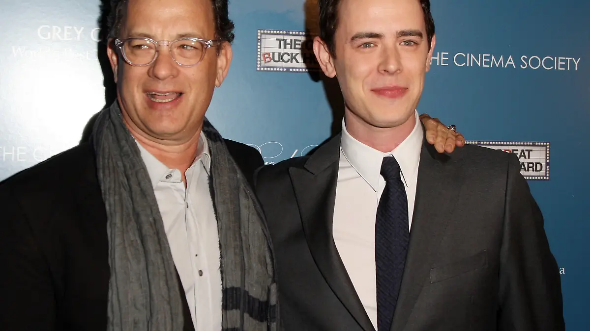 NEW YORK - MARCH 10: (L-R) Actors Tom Hanks and Colin Hanks attend The Cinema Society and Brooks Brothers screening of "The Great Buck Howard" at the Tribeca Grand Screening Room on March 10, 2009 in New York City. (Photo by Stephen Lovekin/Getty Images)