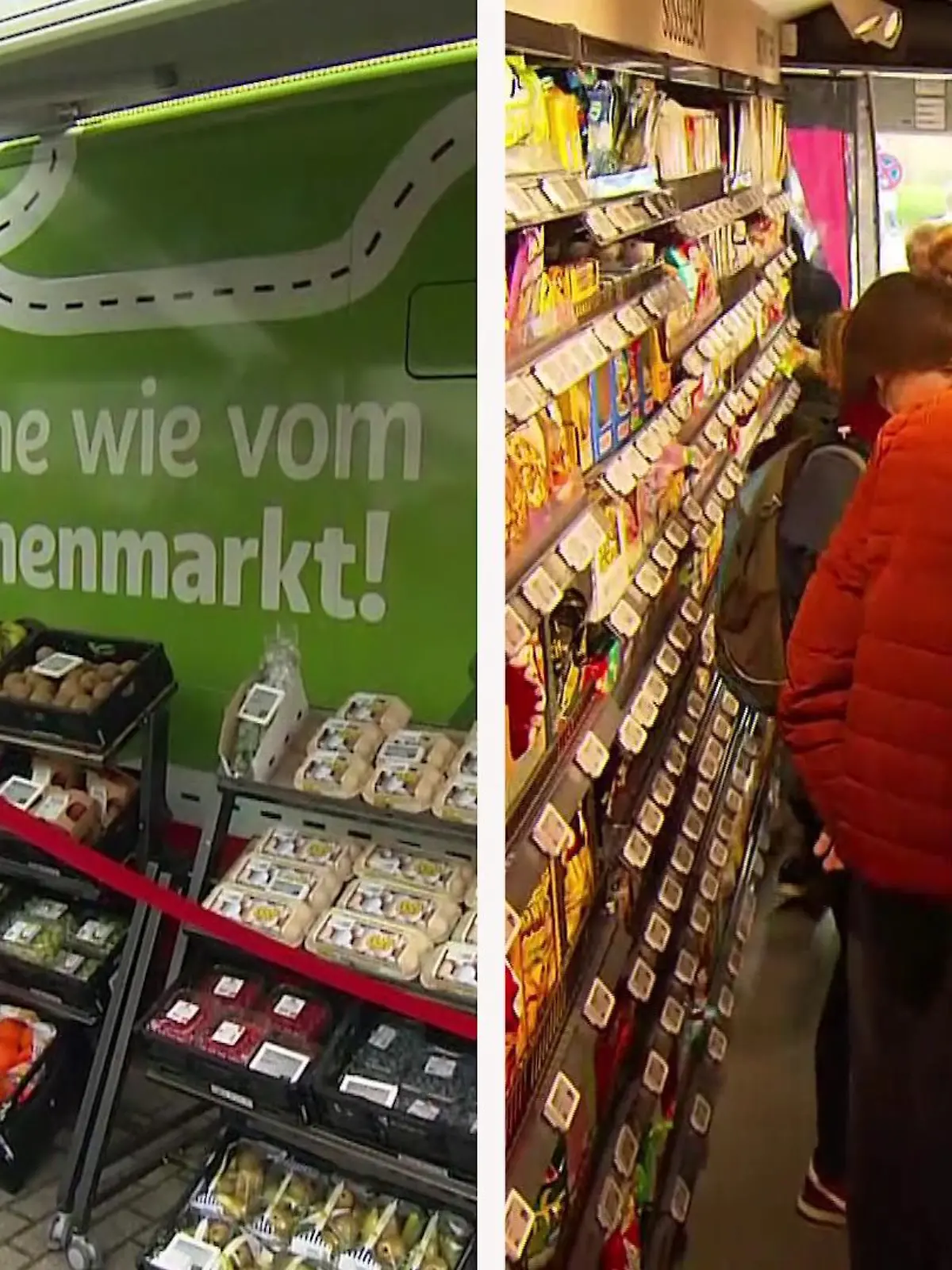 Schuhe an, Haustür auf und rein in den rollenden Supermarkt! Ab dem Frühjahr versorgt der Einkaufsbus von REWE und der Deutschen Bahn (DB) mehrere Gemeinden in ländlichen Gebieten mit frischen und regionalen Lebensmitteln. Bevor das Projekt bundesweit an den Start gehen könnte, wird es erstmal im kleinen Frizlar in Nordhessen getestet. Wie das Pilotprojekt jetzt umgesetzt wird und was die Menschen davon halten – im Video.