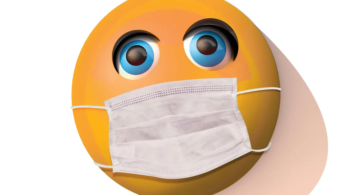 Emoji mit Corona-Mundschutz.