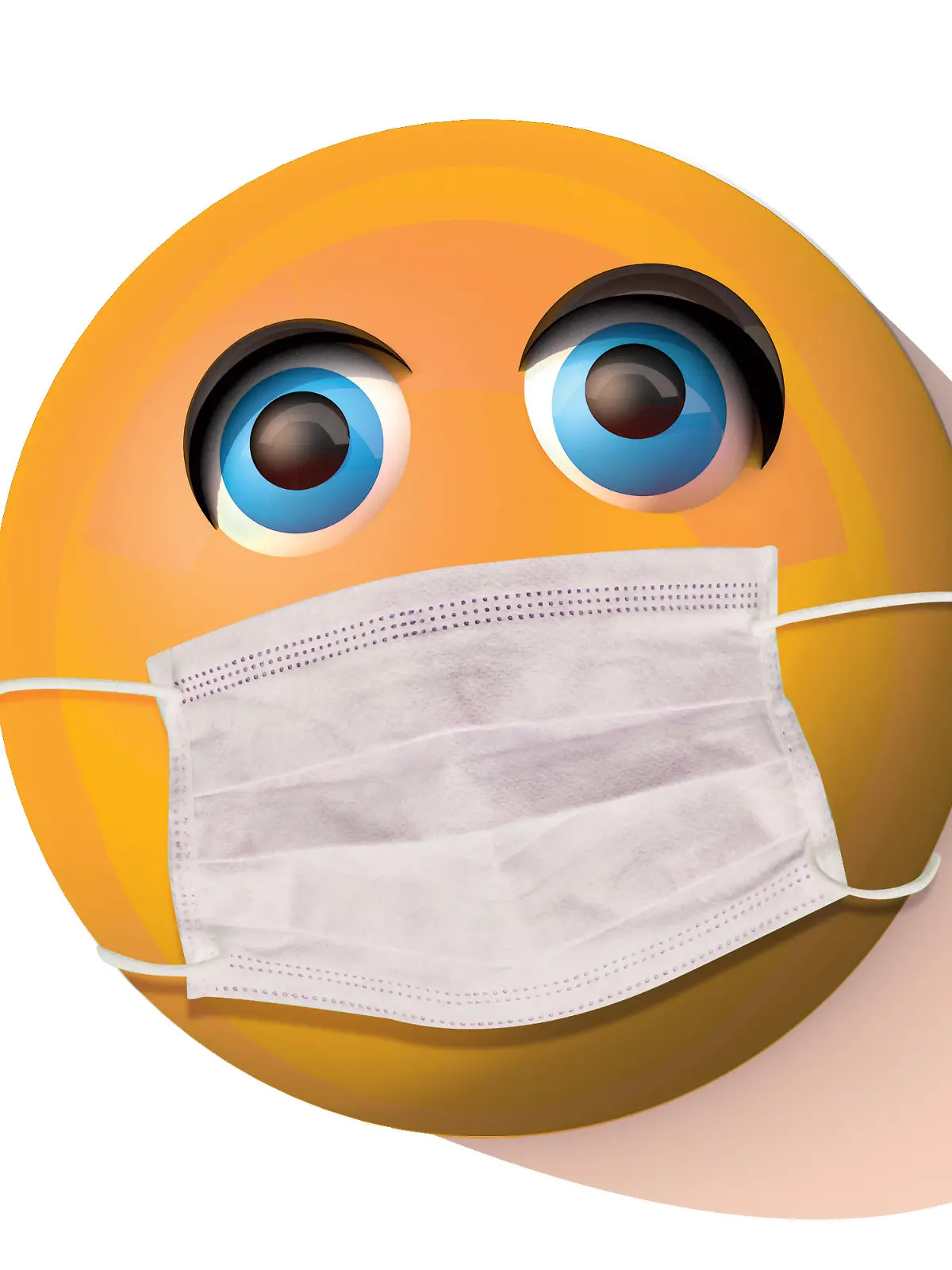 Emoji mit Corona-Mundschutz.