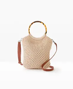 Shopper mit Griff in Horn-Optik