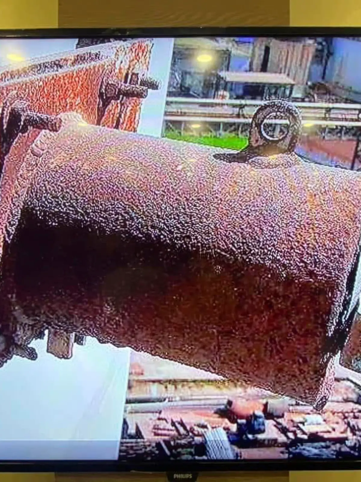 This image made on March 14, 2023, from the 2022 video provided by the Prachinburi Provincial Public Relations Office,  shows a radioactive cylinder, a steel tube, 30 cm (12 inches) long and 13 cm (5 inches) diameter that has gone missing from a steam power plant in Thailand's eastern province of Prachinburi. The video was taken in December 2022. (The Prachinburi Provincial Public Relations Office via AP)