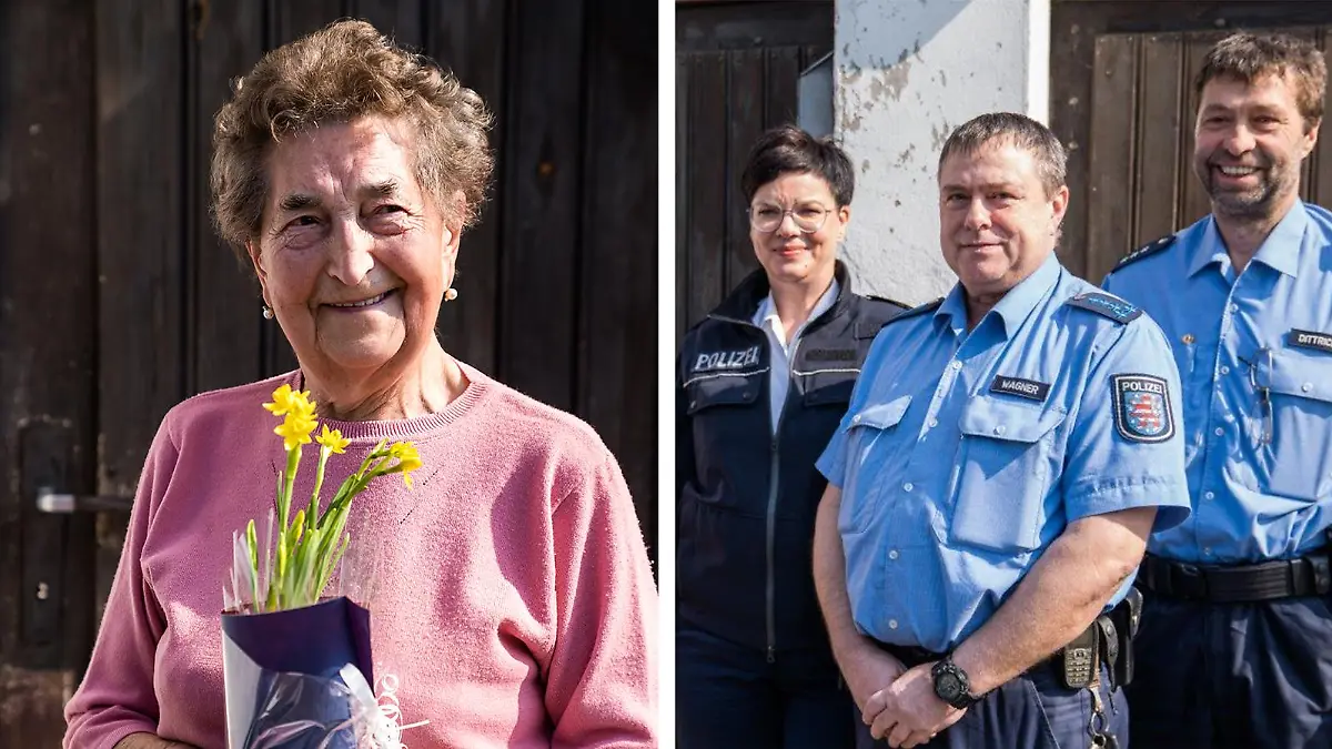 Seniorin und Polizei