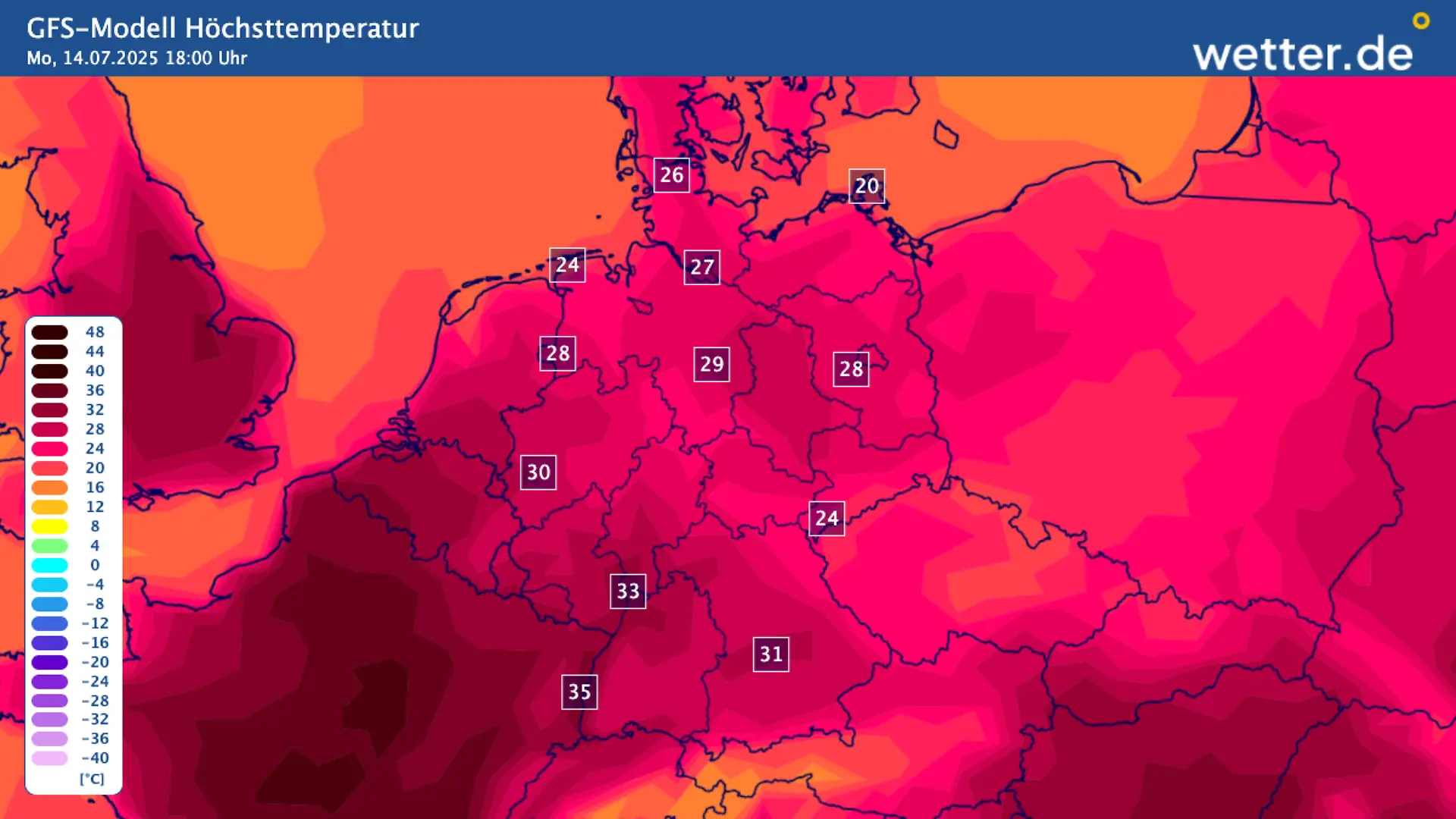 Der Sommer kommt wieder in Fahrt - bevorzugt im Westen und Süden wird es heiß!