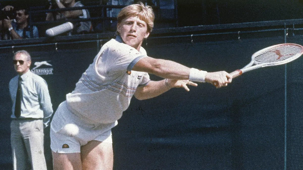 Der junge Boris Becker 1985 in Wimbledon.