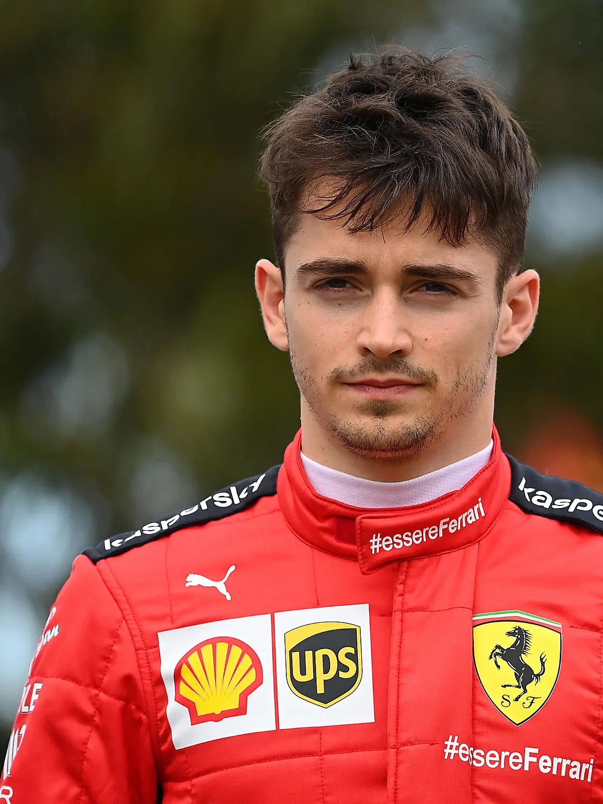 MELBOURNE, AUSTRALIA - MARCH 12: Charles Leclerc of Monaco and Ferrari looks on in the Paddock during previews ahead of the F1 Grand Prix of Australia at Melbourne Grand Prix Circuit on March 12, 2020 in Melbourne, Australia. (Photo by Clive Mason/Getty Images)