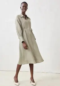 Hemdblusenkleid aus reinem Leinen