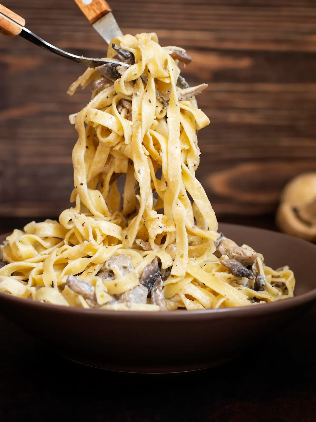 Pasta mit Pilzen und Sahnesauce