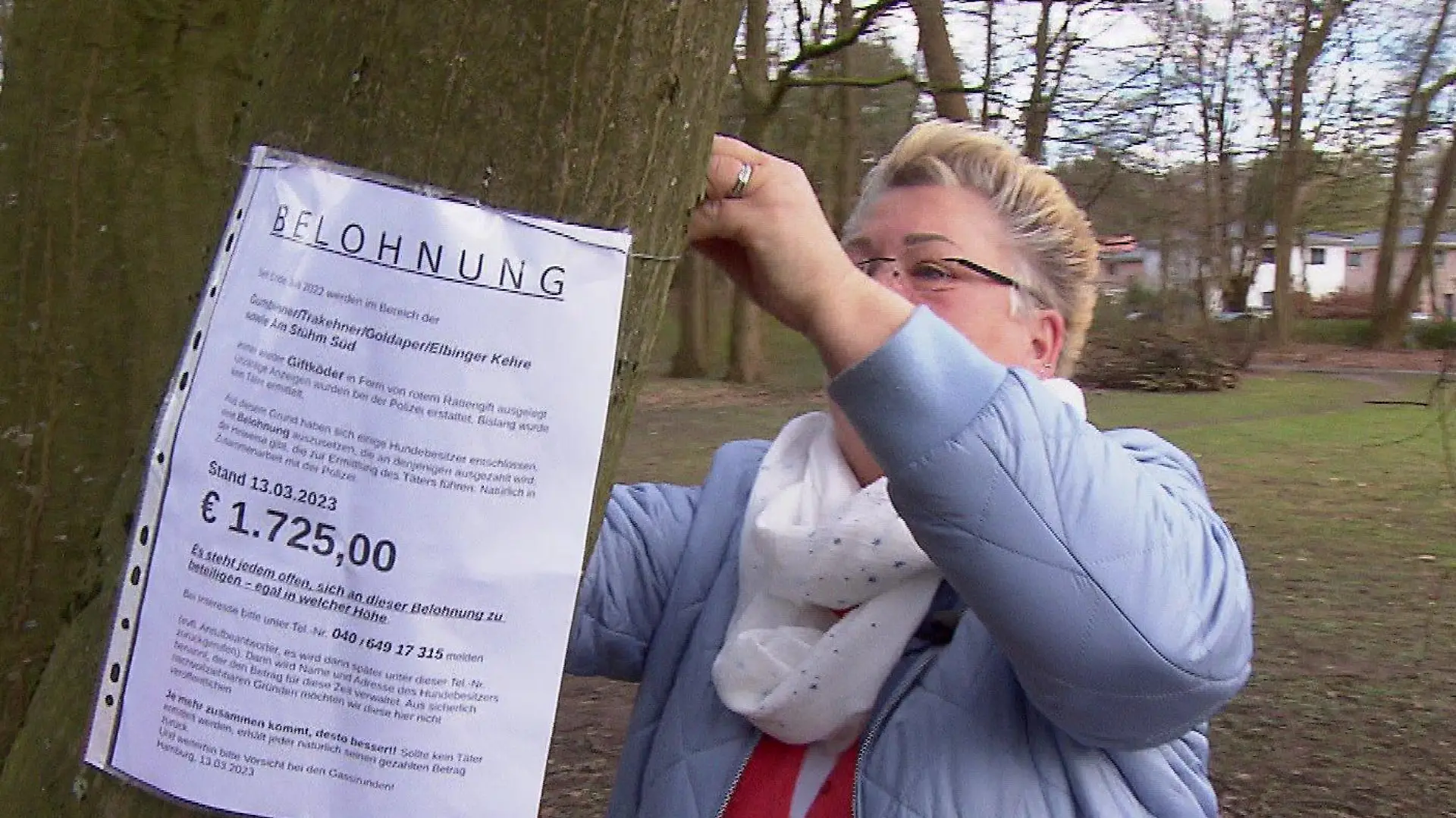 1725 Euro für die Belohnung sind schon zusammengekommen.