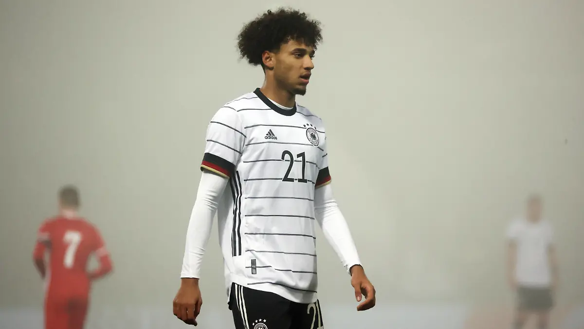 12.11.21 U21, U 21 Deutschland - U21 Polen Deutschland, Großaspach, 12.11.2021, Fussball, UEFA U21 EM Qualifikation, U21 DFB Deutschland - U21 Polen: Kevin Schade Deutschland. *** 12 11 21 U21 Germany U21 Poland Germany, Großaspach, 12 11 2021, Football, UEFA U21 European Championship Qualification, U21 DFB Germany U21 Poland Kevin Schade Germany