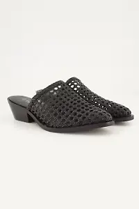 Leder-Mules in Flechtoptik